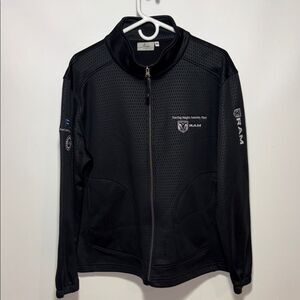 Black Performance Jacket with Embroidered Logos